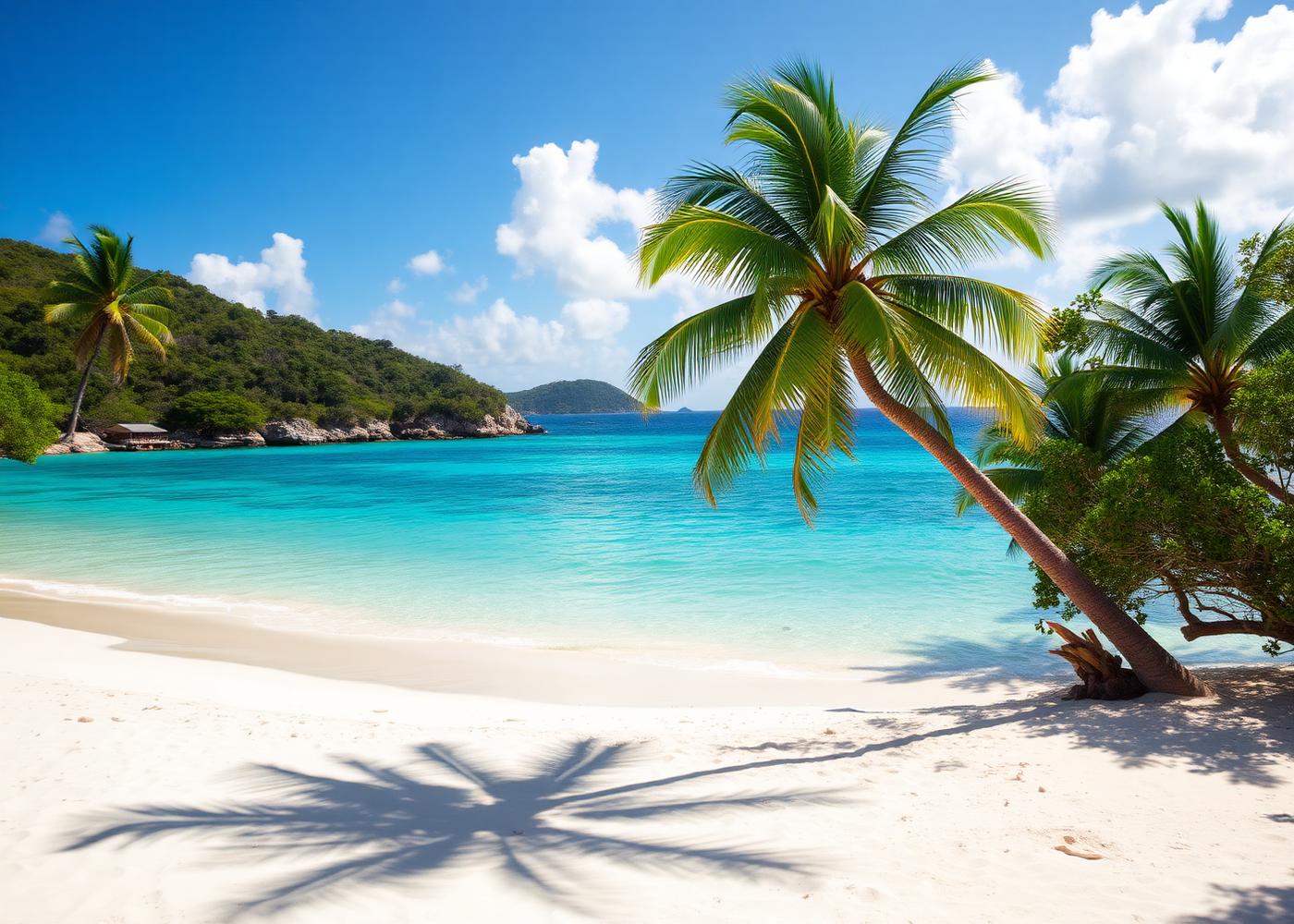 White sand beach with turquoise water on St. John
